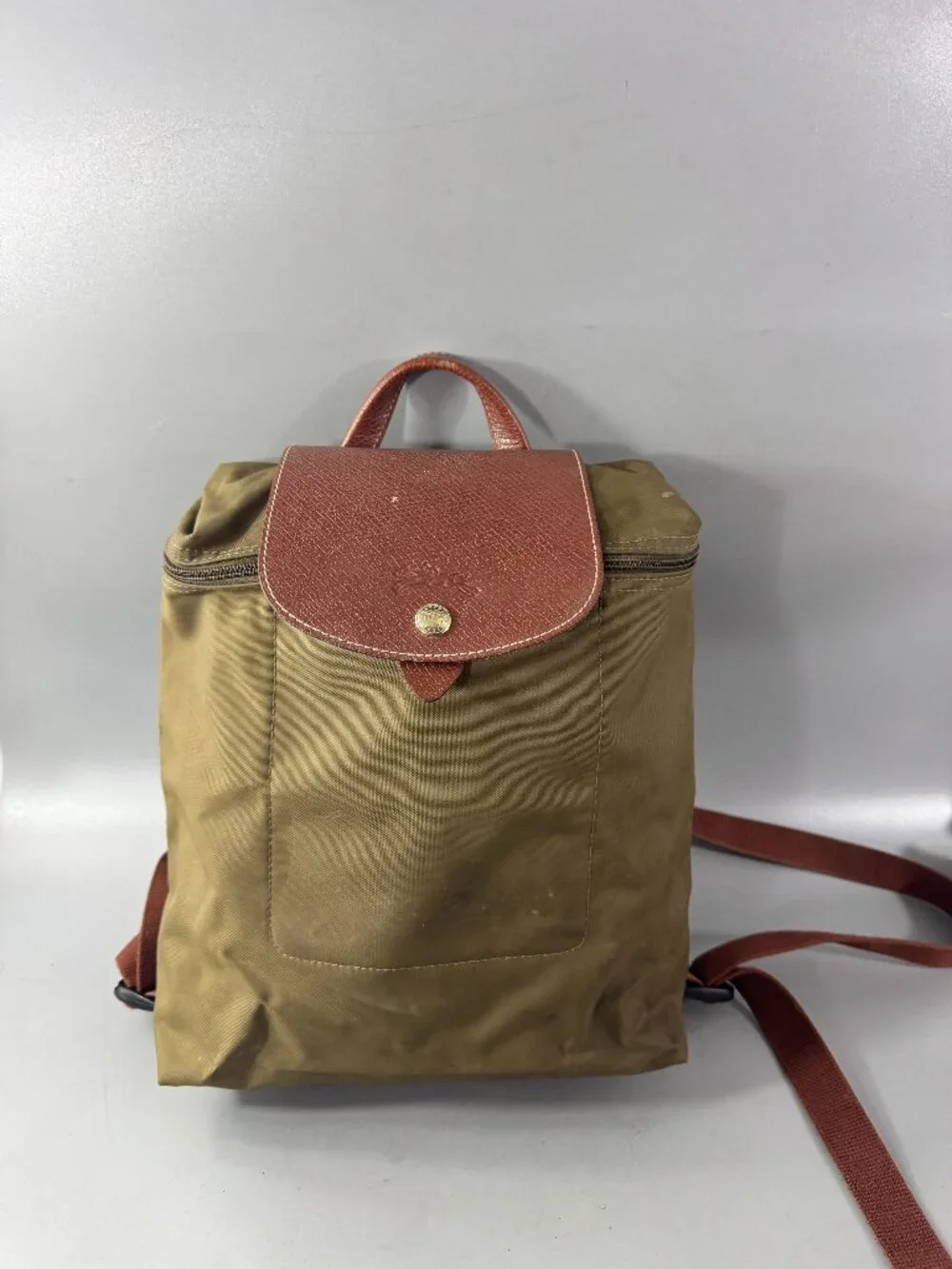 Longchamp Le Pliage Medium Backpack in Green